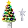 image:imageJOYIN 55 2 Pcs Ceramic Xmas Tree Night Lights Classic Christmas Decor Night Lights with 54 LEDs Mini Tree Lights Plug in Christmas Decoration Bedroom Living Room Hallway Holiday Indoor Decor
