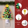 image:imageJOYIN 55 2 Pcs Ceramic Xmas Tree Night Lights Classic Christmas Decor Night Lights with 54 LEDs Mini Tree Lights Plug in Christmas Decoration Bedroom Living Room Hallway Holiday Indoor Decor