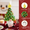 image:imageJoiedomi 12 White Christmas Ceramic Tree Light up Tabletop Xmas Tree with 49 LED Lights Ceramic Decor with Christmas Design Xmas Holiday Indoor Office Table Centerpiece DecorationGreen and Red