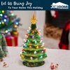 image:imageJoiedomi 12 White Christmas Ceramic Tree Light up Tabletop Xmas Tree with 49 LED Lights Ceramic Decor with Christmas Design Xmas Holiday Indoor Office Table Centerpiece DecorationGreen