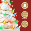 image:imageJoiedomi 12 White Christmas Ceramic Tree Light up Tabletop Xmas Tree with 49 LED Lights Ceramic Decor with Christmas Design Xmas Holiday Indoor Office Table Centerpiece DecorationWhite