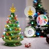 image:imageJoiedomi 12 White Christmas Ceramic Tree Light up Tabletop Xmas Tree with 49 LED Lights Ceramic Decor with Christmas Design Xmas Holiday Indoor Office Table Centerpiece DecorationGreen