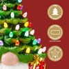 image:imageJoiedomi 12 White Christmas Ceramic Tree Light up Tabletop Xmas Tree with 49 LED Lights Ceramic Decor with Christmas Design Xmas Holiday Indoor Office Table Centerpiece DecorationGreen and Red