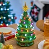 image:imageJoiedomi 12 White Christmas Ceramic Tree Light up Tabletop Xmas Tree with 49 LED Lights Ceramic Decor with Christmas Design Xmas Holiday Indoor Office Table Centerpiece DecorationGreen