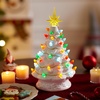 image:imageJoiedomi 12 White Christmas Ceramic Tree Light up Tabletop Xmas Tree with 49 LED Lights Ceramic Decor with Christmas Design Xmas Holiday Indoor Office Table Centerpiece DecorationWhite