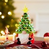 image:imageJoiedomi 12 White Christmas Ceramic Tree Light up Tabletop Xmas Tree with 49 LED Lights Ceramic Decor with Christmas Design Xmas Holiday Indoor Office Table Centerpiece DecorationGreen and Red