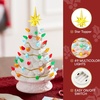 image:imageJoiedomi 12 White Christmas Ceramic Tree Light up Tabletop Xmas Tree with 49 LED Lights Ceramic Decor with Christmas Design Xmas Holiday Indoor Office Table Centerpiece DecorationWhite