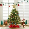 image:imageJoiedomi 242FT Tabletop Mini Christmas Tree Pre lit with Warm Lights Holly Berries Pine Cones and Ornaments for Indoor Artificial Mini Xmas Tree Holiday Season Decorations GoldTree with Tree Topper