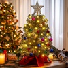 image:imageJoiedomi 242FT Tabletop Mini Christmas Tree Pre lit with Warm Lights Holly Berries Pine Cones and Ornaments for Indoor Artificial Mini Xmas Tree Holiday Season Decorations GoldTree with Pine Cones