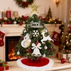 image:imageJoiedomi 242FT Tabletop Mini Christmas Tree Pre lit with Warm Lights Holly Berries Pine Cones and Ornaments for Indoor Artificial Mini Xmas Tree Holiday Season Decorations GoldTree with Tree Skirt
