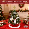 image:imageJoiedomi 242FT Tabletop Mini Christmas Tree Pre lit with Warm Lights Holly Berries Pine Cones and Ornaments for Indoor Artificial Mini Xmas Tree Holiday Season Decorations GoldTree with Tree Skirt