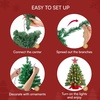image:imageJoiedomi 242FT Tabletop Mini Christmas Tree Pre lit with Warm Lights Holly Berries Pine Cones and Ornaments for Indoor Artificial Mini Xmas Tree Holiday Season Decorations GoldTree with red Tree Topper