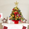 image:imageJoiedomi 242FT Tabletop Mini Christmas Tree Pre lit with Warm Lights Holly Berries Pine Cones and Ornaments for Indoor Artificial Mini Xmas Tree Holiday Season Decorations GoldTree with bell