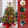 image:imageJoiedomi 242FT Tabletop Mini Christmas Tree Pre lit with Warm Lights Holly Berries Pine Cones and Ornaments for Indoor Artificial Mini Xmas Tree Holiday Season Decorations GoldTree with Pine Cones