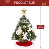 image:imageJoiedomi 242FT Tabletop Mini Christmas Tree Pre lit with Warm Lights Holly Berries Pine Cones and Ornaments for Indoor Artificial Mini Xmas Tree Holiday Season Decorations GoldTree with Tree Skirt